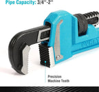DURATECH 14-Inch Heavy Duty Pipe Wrench, Adjustable Plumbing Wrench, Malleable Cast Iron Handle, Exceed GGG standard
