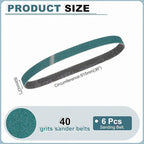 HARFINGTON 2 x 36 Inch Sanding Belts, 6 Pcs 40 Grit Zirconia Abrasive Belt Sander File Belt for Woodworking, Metal Polishing, Knife Sharpener