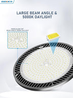 Upgrade 350w Led Shop Lights, 6 Pack Super Bright 52500lm 5000k UFO Led High Bay Light, High Bay Led Shop Lights with Us Plug 5' Cable for Garage Workshop Factory Barn Gym Warehouse
