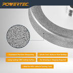 POWERTEC CBN Grinding Wheel 8 Inch 80 Grit, 1-1/2" Wide, 5/8" Arbor – 4-in-1 CBN Sharpening Wheel with 1/4" Radius Edge and Side Face for Bench Grinder (15707)