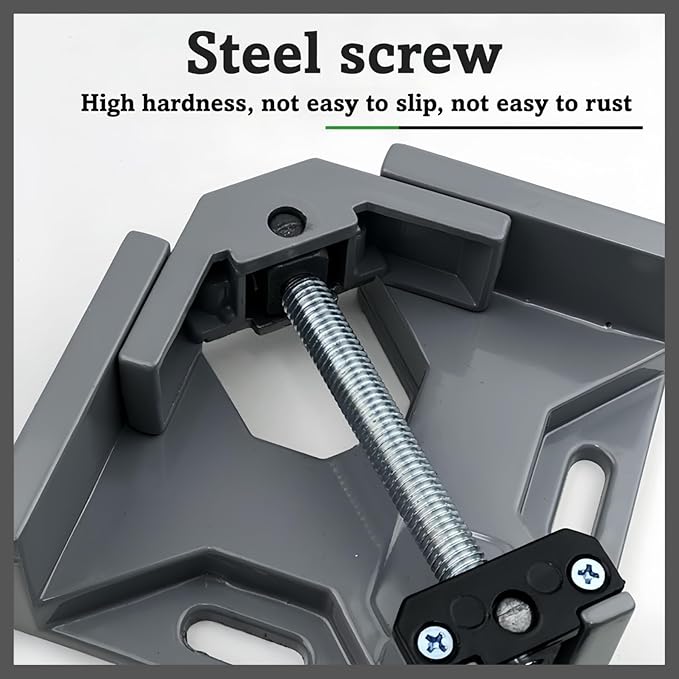 Durable Sturdy Right Angle Clamp 90°, Multi Function Right Angle Clamp with Skid Handle for Woodworking, Aluminum Alloy Adjustable Swing Jaw, Tools for Assembly Alignment Welding Picture (2, A.)