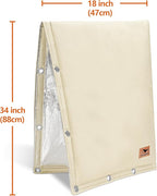 Backflow Preventer Insulation Cover - 2 Way Opening Pipe Insulation Cover for Irrigation Valve, Sprinkler Cover for Outside - Winter Freeze Protection Backflow Cover - 18" W x 34" H, Beige