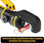 10 Ton Hydraulic Crimping Tool, 12 AWG to 2/0 AWG Hydraulic Crimper with 9 Dies, for Wire Rope, Copper Lugs, Ring Terminals, Electrical Connectors