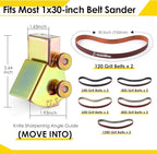 Feekoon Assorted 12 Pack of 1x30 Sanding Belts, with Adjustable Knife Sharpening Angle Guide for 1 x 30 Belt Sander, Knife Sharpening Jig Angles from 10 to 45