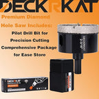 2-3/16 Inch Diamond Hole-Saw Bits with Pilot Drill Bit-2pc 2-3/16" Diamond Tipped Tile Hole Saws with Guiding Bit Accurate Drilling for Porcelain Tile Ceramic Pottery Granite Stone Glass Bottles 55mm