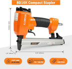 Kamsin 8016K Pneumatic Upholstery Staple Gun 21 Gauge Upholstery Stapler Fits 80 Series Staples with 1/2-Inch Crown and 1/4-Inch to 5/8-Inch Leg Length for Furniture, Cabinet and Woodworking (8016K)