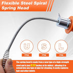 25FT Drain Snake with Drill Adapter, Drain Auger Clog Remover Tool for Sink, Shower, Kitchen, Bathroom & Sewer, Hair Clog Removal with Gloves, Manual or Powered Use