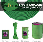 TECEUM 5/32" Paracord Rope 1000 – 1000ft / 200ft / 100ft / 50ft – Tactical Parachute Cord 4mm – 45+ Colors – Nylon String for Survival & Camping Gear – Stripe Cord for Survival – Utility Rope