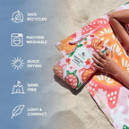 Dock & Bay Quick Drying Towel - for Sports & Gym - Compact, Lightweight - 100% Recycled - Includes Bag - Turtley Tropical, Medium (130x70cm, 51x27)