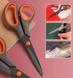 2 Pack 8" Titanium Non-Stick Scissors, All-Purpose Professional Stainless Steel Shears Comfort Soft Grip, Straight Office Craft Scissors for DIY School Home