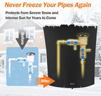 Backflow Preventer Pipe Insulation Cover (5°F) - Irrigation Sprinkler Valve Insulated Pouch - Water Well Pump Cover - Sturdy 5 Layers for Winter Freeze Protection, 24" W x 36" H, Black