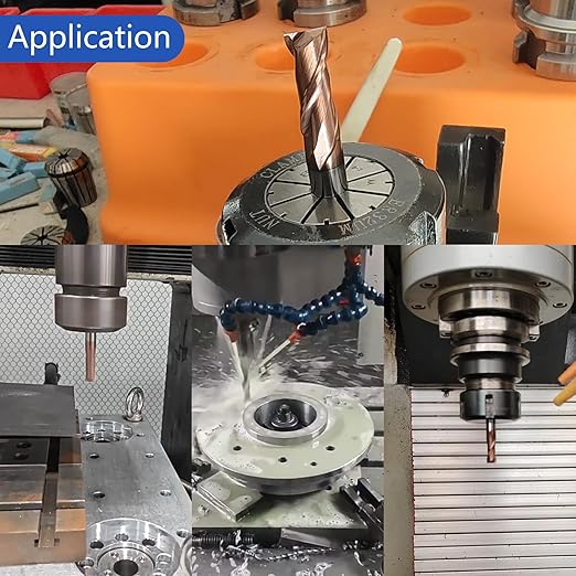 2 Flute 3/8" Carbide Square End Mill Micrograin Milling Bits Sets TISIN Coating CNC Router Bit for Steel