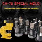 8-Piece Hydraulic Straight-line Hole Punch Die Set - Compatible with CH-70 Machine, Metal Punching Dies for Steel Sheet, Copper Plate, Aluminum Plate (8-Piece Straight-line Hole Punch Die Set)