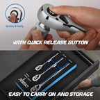 DISEN 3-Piece Standard Ratchet Set – 1/4", 3/8", 1/2" Drive with EVA Storage Tray | 100-Tooth Ratchet, Non-Slip Grip, Quick Release Button | Reversible Design with 3.6° Swing for Tight Spaces
