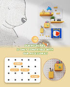 Metal Pegboard Kit — Pegboard Wall Organizer with 26 Accessories, Carbon Steel Pegboards for Home, Office, Study Room, Kids Room, Craft Room, Living Room — 32″ × 20″ Cloud White Peg Board