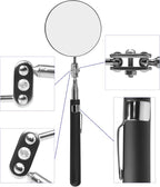Round Telescopic Inspection Mirror, 85mm Area, Checking Tool for Vehicle, Observing Eyelashes, Mouth and Other Small Parts - Extended Large Mirror (2 PCS)