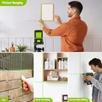 Laser Level with Tripod, 100 Ft Manual Self leveling Laser Level, Green Cross Line，Use for Picture Hanging Floor Construction Tile Wall Home Renovation, Indoor Project, Battery Included（Green)