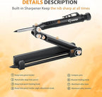 Saker Multi-function Scribing Tool- Construction Pencil- Aluminum Alloy Scribe Tool with Deep Hole Pencil,DIY Woodworking Scribe Gauge Scriber Line Maker Measuring Tool,Multifunctional Tools