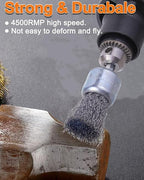 Rocaris 30 Pack Carbon Steel Wire Wheel Brush with 1/4-Inch Hex Shank, Pen Brush, for Rust Removal, Corrosion and Scrub Surfaces, 3 Sizes