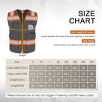 TCCFCCT Reflective Safety Vest 5 Pockets Mesh High Visibility Vest for Men Women, Hi Vis Construction Work Vest with Fluorescent Orange Edge, Durable with Reinforced Sewing, Meet ANSI/ISEA, DW-Grey, S