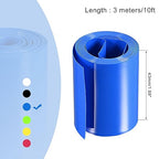 MECCANIXITY Battery Wrap PVC Heat Shrink Tubing 26mm Dia 43mm Flat 10 Feet(3meters) Blue Good Insulation for Battery Pack