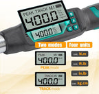 Heavy-Duty 1/2-Inch Drive Digital Torque Wrench, 15-295 ft-lb (20-400 Nm), ±2% Accuracy - High-Torque Electronic Wrench with Buzzer & LED Alerts, Adapters for Truck, Tractor & Farm Equipment