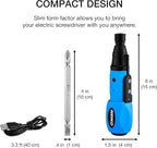 NEIKO 10577A Cordless Power Screwdriver | 1/4” Hex Auto-Lock Safety Chuck | Includes Phillips and Flathead Bit | USB Rechargeable Lithium-Ion Technology | Auto and Manual Mode