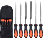 HORUSDY 6-Pieces Needle File Set, Hand Metal Files, Alloy Strength Steel Include Flat, Flat Warding, Square, Triangular, Round, and Half-Round File.