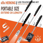 HERKING Mens Gifts for Him Telescoping Magnetic Pickup Tool with Telescoping Inspection Mirror, Unique Fathers Day Gifts for Men, Dad, Husband Boyfriend Birthday Gifts