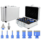Diamond Tile Hole Saw Kit - 9Pcs 1/4'' X 2, 5/16'', 4/5'', 1'', 1-3/8'', 2'' Drill Bits Set，1-3/8''Beveling Chamfer Bit，HEX Shank Adapter for Porcelain Tile Ceramic Granite Marble