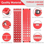 Thread Checker 2 PCS, Nut and Bolt Thread Checker, Aluminum Bolt Size and Thread Gauge, Bolt Size Finder, Wall Mountable or Flat Bolt Thread Identifier with Inch and Centimeter Scale