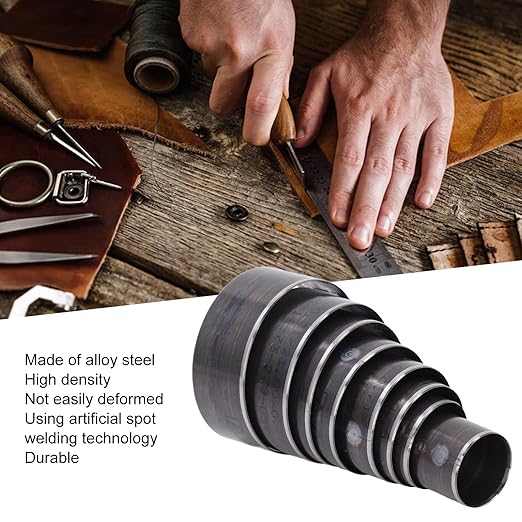 8Pcs Leather Hole Punch Die Round 2560mm Hole Hollow Punch Cutting Leather Circle Punch Punching Die Alloy Steel Deform Prevention Punching Tools