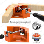 Right Angle Clamp, [2 Pack] Single Handle 90°Aluminum Alloy Corner Clamp, Right Angle Clip Clamp Tool Woodworking Photo Frame Vise Holder with Adjustable Swing Jaw - Orange