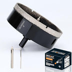 4 inch Diamond Hole-Saw Bits with Pilot Drill Bit -4" Diamond Tipped Tile Hole Saws with Guiding Bit Accurate Drilling for Porcelain Tile Ceramic Pottery Granite Stone Glass Bottles 102mm.