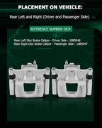 SCITOO Rear Left+Right Brake Calipers With Bracket 18B5046 18B5047 Compatible For Dodge Nitro 2007-2011 For Jeep Liberty 2008-2012 For Jeep Wrangler 2007-2017 For Jeep Wrangler JK 2018