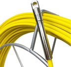8MM 150M Fiberglass Duct Rodder Conduit Fish Tape Cable Puller Electrical Wire Puller Fiberglass Running Rod Wheel with Cage