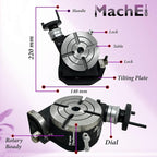 MachEl Precision 4"/100mm Tilting Rotary Table with MT2 Bore – Ideal for Milling and Lathe Applications