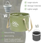 CIRCINUS Collapsible Water Bucket 5.28 gallons (20 liters) Portable wash Basin for Camping Fishing Travel Outdoor Gardening car Washing (Green)