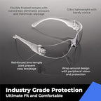 amoolo Clear Safety Glasses Bulk of 24, Protective Eyewear for Men Women, ANSI Z87.1 Impact Resistant Eye Protection for Work, Lab, Construction