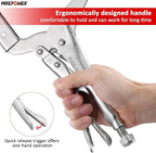 MAXPOWER 24-inch C Clamp Locking Pliers, Locking C Clamp with Regular Tips, MAX Jaw Capacity Up to 11"