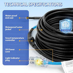 120V 3FT Self-Regulating Pre-assembled Water Pipe Heat Cable for Pipe Freeze Protection, Energy-Saving Pipe Heating Cable Keeps Water Flowing at -40°F