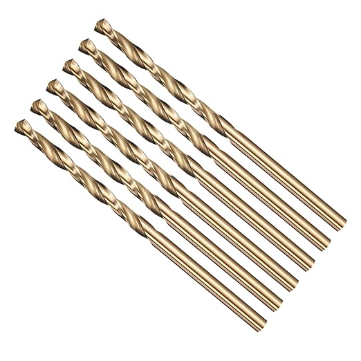 Drill Bit, 1/8" Cutting Diameter (3.175mm), 4241 HSS Black and Gold 118° Cutting Angle Versatile Jobber Bits - (Applications: for Drilling Plastic Wood Soft Thin Metal), 6-Pieces