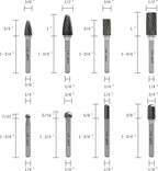 Carbide Burrs Set 8pcs with 1/4" Shank Double Cut Solid Carbide Rotary Burr Set for Die Grinder Drill,Metal Carving, Polishing,Engraving,Drilling