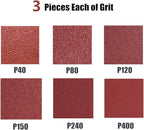 2-1/2 x 16 Sanding Belts, Aluminum Oxide Abrasive Sandpaper Assortment,3 Each of 40 80 120 150 240 400 Grits, 18 Pack