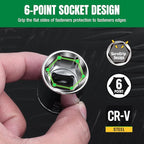SK 1/2" Drive Socket Set, Metric Sockets, 11-Piece 10-20mm, SuperKrome Finish, Preminum CR-V Construction, with Aluminum Socket Organizer