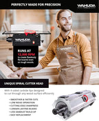 Jointer - 8-inch Benchtop Wood Jointer, Spiral Cutterhead Portable Jointer, Cast Iron Tables w/Pull Out Extensions, 4-Sided Carbide Tips & 10amp Motor, Woodworking Tools (50180CC-WHD)