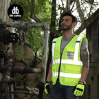 Dib Safety Reflective Vest Mesh, High Visibility Vest with Pockets and Zipper, Construction Work Vest ANSI Class 2, Yellow Mesh XL
