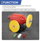 SCOTTCHEN 6inch Buffing Polishing Wheels 1/2" Arbor Hole,2 Pcs Medium (30Ply) for Bench Grinder,with Buffing Polishing Cutting Compound 4 Oz.Kit