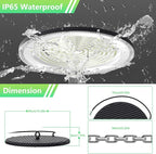 loyal LED High Bay Shop Lights: UFO Dimmable Commercial Lighting 6000K - for Warehouse Garage Workshop Gym NO Plug (500W, 4 Piece)