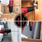 Tool Set with Drill, 108Pcs Cordless Drill Household Power Tools Set with 16.8V Lithium Driver Claw Hammer Wrenches Pliers DIY Accessories Tool Kit
